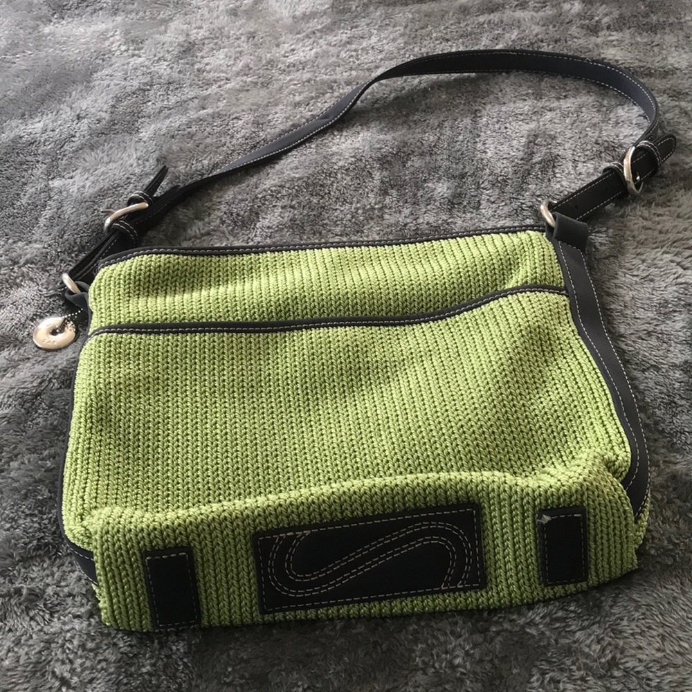The SAK lime green and navy purse